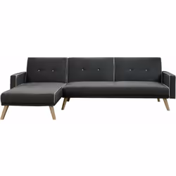 Divano angolare Jules convertibile -Divano letto reversibile - In polistere e legno -un design moderno - Grigio Il divano ang ...