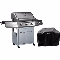 Barbecue a gas - Illuminazione a LED bianchi - 4 fuochi di cui 1 laterale - Illuminazione a LED su 3 pulsanti di controllo - ...