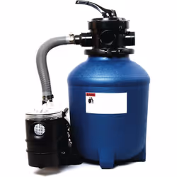 Unità completa di filtro a sabbia 5,7m³/h - Pompa 3/4 hp con pre-filtro - Serbatoio da 38,5 cm - Valvola a 4 vie - Elementi d ...