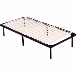 Rete a doghe - 90 x 190 cm - 20 doghe in legno - Struttura in ferro - Supporta fino a 150 kg - Piedi forniti Rete a doghe - 9 ...