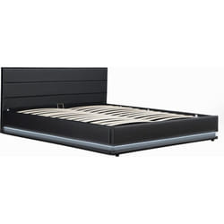 Habitat Et Jardin - Letto led con contenitore 'Anastasia' - 140 x 190 cm - Nero