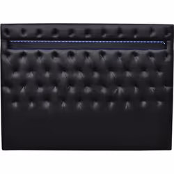 Testiera imbottita Deco - Per letto 140 x 190 cm - In PVC - Con LED - Funzione 3 colori cangianti (verde, rosso e blu) - 2 im ...