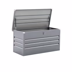 Cassa da giardino "Store" in zinco "Silver" da 480 litri - 132 x 61 x 60 cm - 20 kg - Acciaio inossidabile e anticorrosione - ...