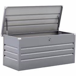 Cassa da giardino "Store" 580L in argento Colore zinco - 165 x 69 x 60 cm - 26 kg - Acciaio inossidabile e anticorrosione - A ...