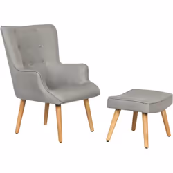 Poltrona in stile scandinavo Odense in tessuto - Dimensioni poltrona 73 x 81 x 92,5 cm - Dimensioni poggiapiedi 49,5 x 39 x 3 ...