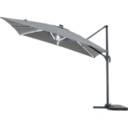 Habitat Et Jardin - Sun 4 Luxury' led Alu ombrello da giardino decentrato - Rettangolo - 3 x 4 m - Grigio