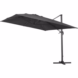 Ombrellone decentrato da giardino Alu &quot;Sun 4&quot; - Rettangolo - 3 x 4 m - Nero + Copertura protettiva