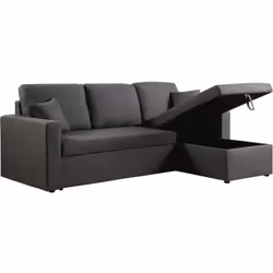 Divano ad angolo convertibile "Alain" - Grigio - 221 x 145 x 85 cm - 3 posti - Grigio Divano ad angolo convertibile "Alain" - ...