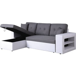 Habitat Et Jardin - Divano ad angolo 'Axel' trasformabile / reversibile - 3 posti - Bianco / Grigio