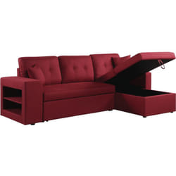 Habitat Et Jardin - Divano ad angolo trasformabile 'Axel' / reversibile - 3 posti - Rosso