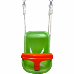 Seggiolino altalena Doudou - Dimensioni: 144 x 25 x 36 cm - Sedile: verde e arancione - Cintura e corda: bianco - Materiale: ...