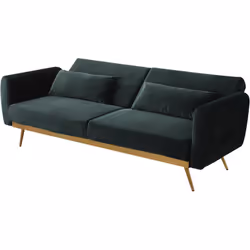 Divano letto in velluto "Donia" - 203 x 81 x 83 cm - 3 posti - Verde scuro Divano letto in velluto "Donia" - 203 x 81 x 83 cm ...
