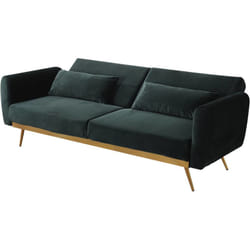 Habitat Et Jardin - Divano letto in velluto 'Donia' - 203 x 81 x 83 cm - 3 posti - Verde scuro