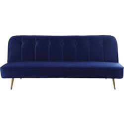 Habitat Et Jardin - Divano letto in velluto 'James' - 180 x 83 x 75 cm - 3 posti a sedere - Blu scuro