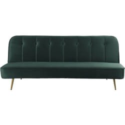 Divano Clic Clac in velluto "James" - 180 x 83 x 75 cm - 3 posti a sedere - Verde scuro