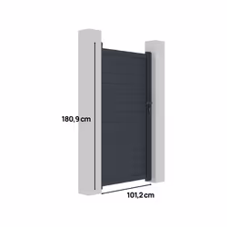 Cancello in alluminio &quot;Marc&quot; - 101,2 x 180,9 cm - Grigio