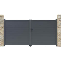 Cancello in alluminio Marc - 299,5 x 155,9 cm - Grigio