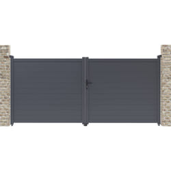 Cancello in alluminio &quot;Marc&quot; - 349,5 x 155,9 cm - Grigio