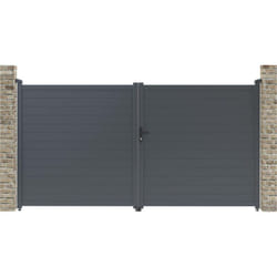 Cancello in alluminio Marc - 349,5 x 180,9 cm - Grigio
