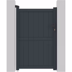 Cancello in alluminio Maurice - Dimensioni: 101,2 x 155,9 cm - Grigio - Struttura: alluminio - 1 porta con serratura e manigl ...