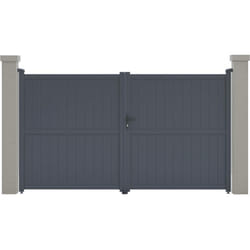 Habitat Et Jardin - Cancello in alluminio Maurice - 299,5 x 155,9 cm - Grigio