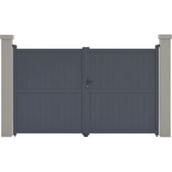 Habitat Et Jardin - Cancello in alluminio Maurice - 299,5 x 180,9 cm - Grigio