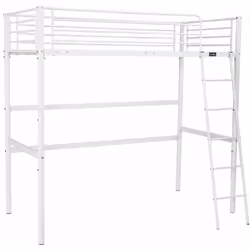 Letto a soppalco Alora - 90 x 190 cm - Bianco - Dimensioni: 200 x 970 x 189 cm - Materiale: tubo d'acciaio con rivestimento a ...