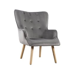 Poltrona in velluto stile scandinavo &quot;Odense&quot; - 73 x 81 x 92,5 cm - 1 posto - Grigio