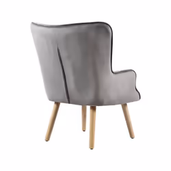 Poltrona in velluto stile scandinavo "Odense" - 73 x 81 x 92,5 cm - 1 posto - Grigio - Vista aggiuntiva 4