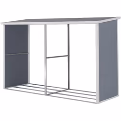 Copri legna di resina Alexandre - 3,38 m² - 302 x 112 x 190 cm - Grigio - Struttura: resina (pannelli), acciaio (rinforzo) - ...