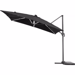 Ombrellone da giardino decentrato con illuminazione a LED "Sun 4 Luxe" - Struttura in alluminio - Dimensioni: 3 x 4 m - Nero  ...