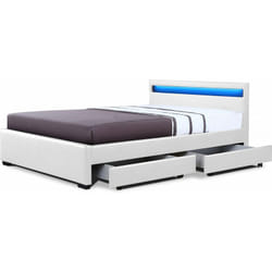 Letto con led 'nico' - 160 × 200 cm - Bianco