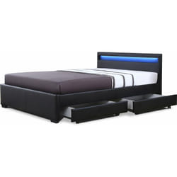 Letto con led 'nico' - 160 × 200 cm - Nero