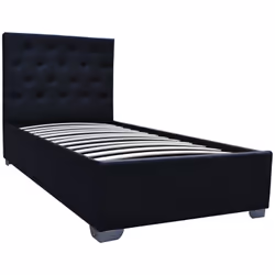 Letto singolo con contenitore "TINO" - 90 × 190 cm - Nero Letto "Tino Il letto matrimoniale con cassettone "TINO" ha un desig ...
