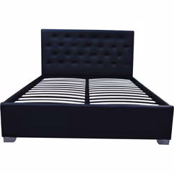 Letto matrimoniale con contenitore &quot;TINO&quot; - 140 × 190 cm - Nero