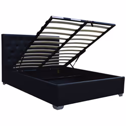 Letto matrimoniale con contenitore "TINO" - 140 × 190 cm - Nero - Vista aggiuntiva 4