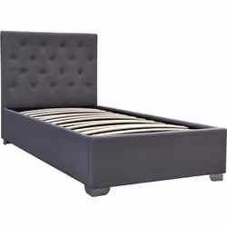 Letto singolo con contenitore "TINO" - 90 × 190 cm - Grigio Letto "Tino Il letto matrimoniale con cassettone "TINO" ha un des ...