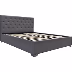 Letto matrimoniale con contenitore "TINO" - 140 × 190 cm - Grigio Letto matrimoniale con contenitore "TINO" - 140 × 190 cm -  ...