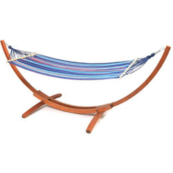Habitat Et Jardin - Amaca in legno con tela di cotone 'Dallas' - 3 m - Blu misto