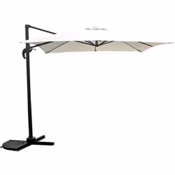 Ombrellone da giardino offset "Soleil" - Quadrato - Dimensioni: 2,5 x 2,5 m - Ecru - Struttura: alluminio, acciaio (gambe) -  ...