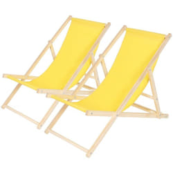 Habitat Et Jardin - Set di 2 sedie a sdraio in legno 'Chilean' - 107 x 56.5 x 81 cm - Giallo