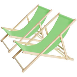 Habitat Et Jardin - Set di 2 sedie a sdraio in legno 'Chilean' - 107 x 56.5 x 81 cm - Verde