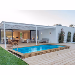Piscina rettangolare in legno "Tobago" - 6,20 x 3,00 x 1,31 m
