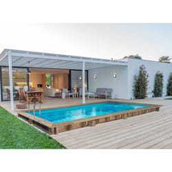 Piscina rettangolare in legno &quot;Tobago&quot; - 6,20 x 3,00 x 1,31 m