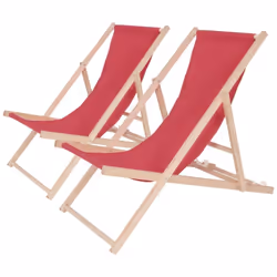 Set di 2 sedie a sdraio in legno "Chilienne" - Dimensioni : L107 x W56.5 x H81 cm - Materiali: tessuto 420D Oxford - Colore:  ...