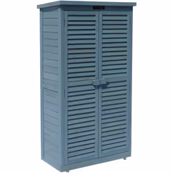 Armadio da giardino "Space" - Legno di abete naturale - 87 x 46,5 x 160 cm - Resistente all'acqua - Blu chiaro Armadio da gia ...