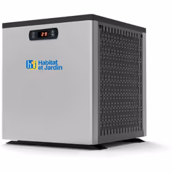 Mini pompa di calore - Potenza 3,5 Kw - 39,4 x 44,4 x 43,5 cm - Metallo - Nero e Grigio Mini pompa di calore per piscina Ques ...