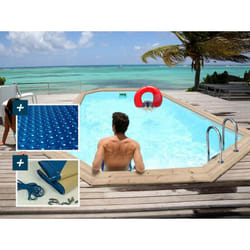Piscina in legno Cordoba - 3,48 x 2,15 x 1,18 m + copertura a bolle 180 µ - copertura invernale 280 g/m