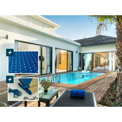 Piscina rettangolare in legno Aruba - 5,00 x 3,00 x 1,24 m + copertura a bolle 180 µ - copertura invernale 280 g/m