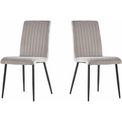 Set di 2 sedie in velluto "Henley" - Grigio chiaro
